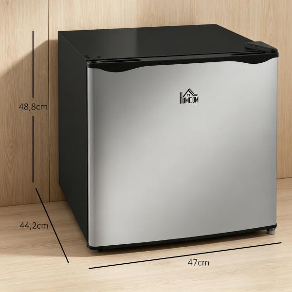 Congelador Vertical 35 L com Temperatura Ajustável de - 24 °C a - 14 °C, Porta Reversível e Prateleira Amovível, Preto e prateado