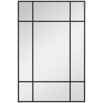 Espelho de Parede Retangular 90x60 cm com Moldura de Metal Espelho Decorativo para Sala Quarto Entrada Preto