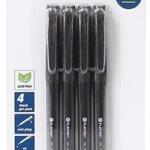 Pack 4 Canetas Gel Tinta Preta - PLATINET