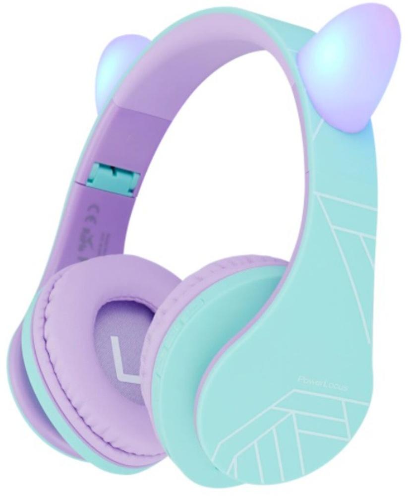 Auscultadores Infantil P2 c/ Orelhas (Roxo/Turquesa) - POWERLOCUS