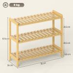Sapateira de Madeira de 3 Níveis para até 9 Pares de Sapatos para Entrada Corredor Dormitório 70x26x57,5 cm Madeira