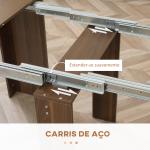 Mesa de Jantar Extensível para 4 - 6 Pessoas com Lateral Abatível Mesa Auxiliar Multifuncional 180x85x75cm Marrom