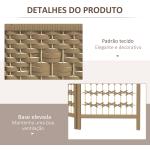 Biombo Separador de Ambientes com 3 Painéis Dobrável em Corda de Papel 120x170 cm Decoração para Quarto Madeira