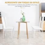 Conjunto de 4 Cadeiras de Sala de Jantar Estofadas em Couro Sintético com Encosto Alto e Pés de Aço 41x50x97cm Branco