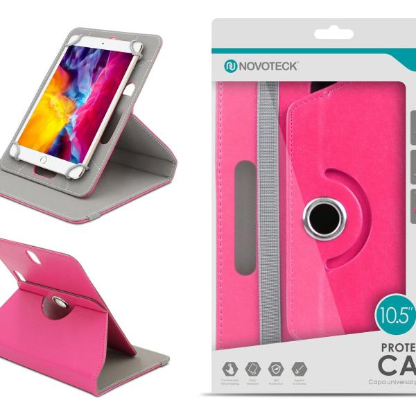 Capa Protetora Universal Cor da Rosa para Tablet de 10.5'' - N-006- Confortável, Resistente a Quedas e com Suporte Ajustável