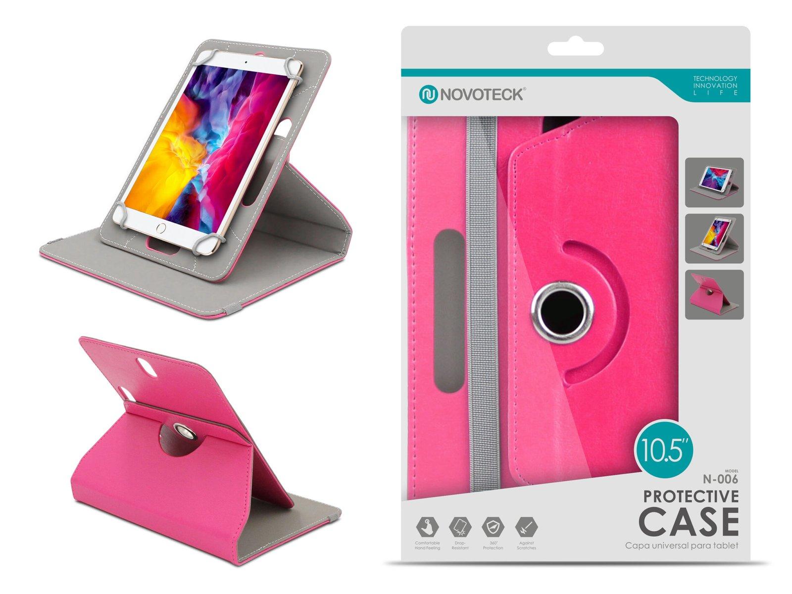 Capa Protetora Universal Cor da Rosa para Tablet de 10.5'' - N-006- Confortável, Resistente a Quedas e com Suporte Ajustável