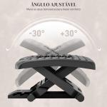 Apoio para os Pés com Altura e Ângulo Ajustáveis Superfície de Massagem e Almofadas Antiderrapantes 46x35x11 - 17 cm Preto