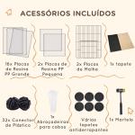 Cerca para Animais DIY com 20 Painéis e Esteira Parque para Pequenos Animais para Porquinhos - da - Índia e Ouriços 175x70x45 cm Branco