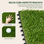 Relva Artificial de 10 Peças Estrado de Relva Sintética 30x30 cm Altura 20 mm Resistente aos Raios UV Verde Escuro