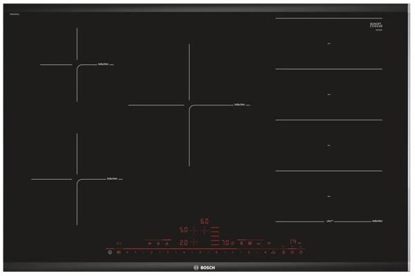 Placa de Indução 5 Zonas 816x527mm 7400W (Preto) - BOSCH