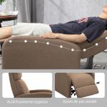 Poltrona Relax Reclinável até 155° Poltrona Reclinável Manual para Pessoas com Altura Inferior 195 cm 67x87x98 cm Marrom