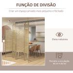 Biombo de 4 Painéis Dobrável Separador de Ambientes de Corda de Papel e Estrutura de Madeira 60x170 cm Natural
