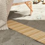 Estrado de Ripas de Madeira Enrolável 120x38 cm Resistente às Intempéries Decoração de Jardim para Praia Festa Natural
