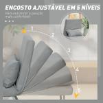 Sofá Cama Dobrável Estofado em Linho Sintético com Encosto Ajustável em 5 Níveis e Almofada Acolchoada 73x78x81 cm Cinzento Claro