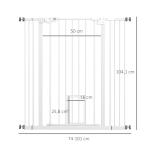 Barreira de Segurança para Cães com Porta Pequena Fechamento Automático e Sistema Duplo de Bloqueio 74 - 101x104,1 cm Branco