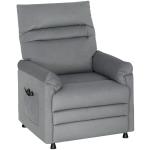 Poltrona Relax com Aquecimento Lombar e Massagem por Vibração Reclinável Função de Memória 82x99x106 cm Cinzento