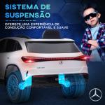 Carro Elétrico para Crianças Mercedes - Benz EQA 12V com Música Buzina Velocidade 3 - 8 km/h 111,5x69x52,5 cm Branco