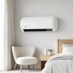 Aquecedor Elétrico de Parede 2000 W com 3 Modos, Ecrã LED, Termóstato, Temporizador e Oscilação Branco