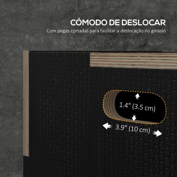 Caixa Pliométrica com 3 Alturas Diferentes para Treino de Força em Casa Ginásio CrossFit Carga 120 kg 76x61x51 cm Preto