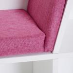 Estante Infantil com Assento Estante com 6 Cubos e Banco com Almofada 102x30x61cm Branco e Rosa