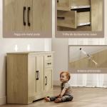 Aparador com 3 Portas Moderno para Sala de Estar com 2 Gavetas Prateleira Ajustável 120x38x79 cm Madeira
