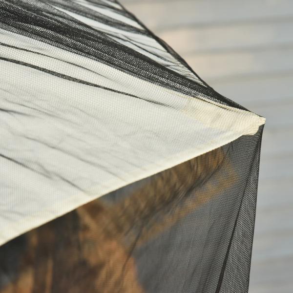 Rede Mosquiteira para Chapéus de Sol de Jardim Ø3m Cobertura de Rede de Chapéu de Sol com Zíper e Tubo Enchido com Água para Terraço Balcão Exterior Preto