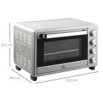 Mini Forno 32L 16000 com 3 Modos de Aquecimento Temperatura até 230 °C Temporizador 52,2x38,1x33,5 cm Prata