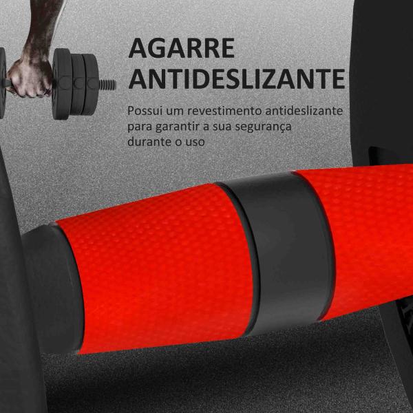 Conjunto de Halteres de 20 kg 2 em 1 com Barras de Conexão e Barra de Extensão Treinamento de Força e Levantamento de Pesos Preto
