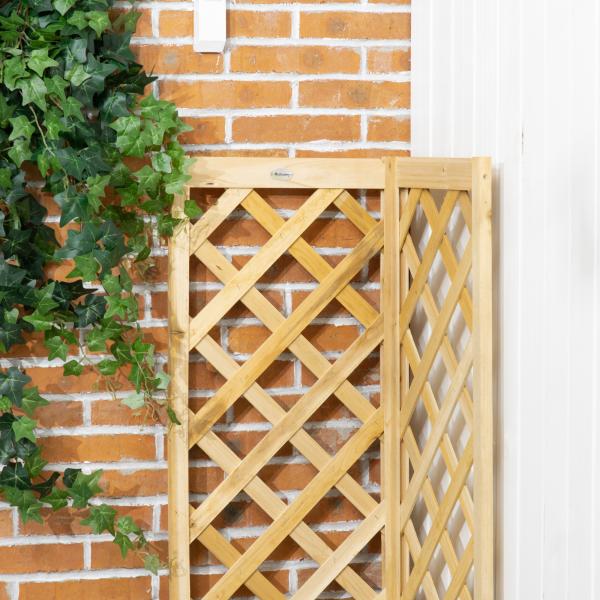 Floreira com Treliça de Madeira para Exterior, Elevada para Plantas Trepadeiras 40x40x145 cm Madeira