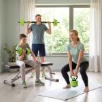 Conjunto de Halteres 20kg 4 em 1 Conjunto de Pesos com Kettlebell Barra de Pesos para Treino de Força em Casa Ginásio Verde