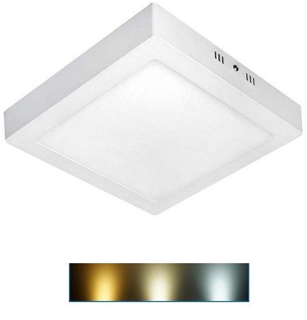 Painel de LED Superfície Quadrado 22cm 18W 1620Lm (3 Cores - 3000K/4000K/6000K)