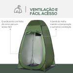 Tenda de Duche Tenda de Privacidade Portátil com 1 Gancho Bolso Bolsa de Transporte e UV20+ 126x124x189 cm Verde