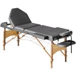 Marquesa de Massagem Dobrável Portátil com Altura Ajustável Apoio de Cabeça Apoios de Braço Acolchoados 215x60x64 - 89 cm Cinza