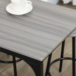Conjunto de Móveis Altos de Bar com 5 Peças Mesa de Refeição Industrial e 4 Bancos Redondos Cinzento e Preto