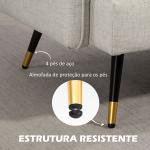 Sofá de 2 Lugares Moderno Estofado em Poliéster com 4 Almofadas Apoio para os Braços e Pés de Aço 139x68x80 cm Creme