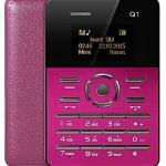 Mini Telemovel Tamanho e Grossura de Cartão Bluetooth, Radio FM (Rosa)