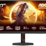 Monitor LED 27 G4 Q27G4SRU Quad HD (Preto/Vermelho) - AOC