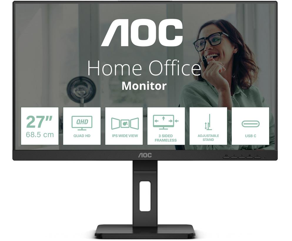 Monitor IPS LED 27 Q27P3CV Quad HD (Preto) - AOC