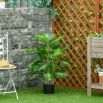 Planta Artificial Aglaonema Planta Sintética de 95cm com 42 Folhas e Vaso de Cimento Decoração para Casa e Exterior Verde