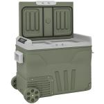Geleira Portátil Elétrica 45L Geleira de Carro - 20℃ a +20℃ 12V/24V com Rodas Compressor e Ecrã LED 64,5x43,5x53 cm Verde