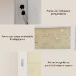 Espelho para Joias com Luz LED Montado na Parede ou na Porta com Fechadura Espelho de Corpo Inteiro 2 Gavetas Branco