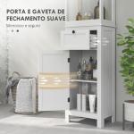Coluna Casa de Banho Móvel Casa de Banho com Gaveta Porta Prateleira Ajustável e 2 Compartimentos 40x30x165 cm Branco