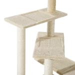 Árvore arranhador para gato com poste cama plataforma com cobertor veludo de sisal 50x50x100cm bege