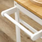 Conjunto de Mesa Alta de Bar e 2 Bancos com Rodas Mesa Dobrável de Cozinha com Bancos 86x75,5x83,5 cm Natural