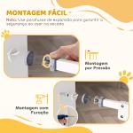 Barreira de Segurança para Cães 74 - 100 cm com Extensões, Montagem por Pressão e Duplo Bloqueio, Branco