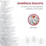 Árvore de Natal Artificial 210 cm Ignífugo com 199 Ramos de PVC Decoração de Natal para Interiores Branco