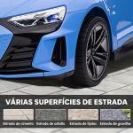 Carro Elétrico AUDI RS E - Tron GT 12V com 2 Motores Controlo Remoto Faróis LED Buzina Música USB 3 - 5km/h 103x58x41cm Azul