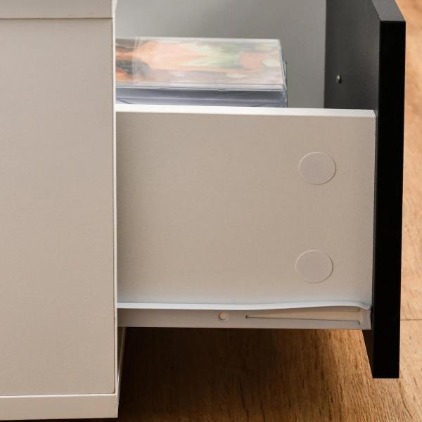 Móvel de TV para Televisores de até 60" Móvel de Sala de Estar Moderno com 2 Gavetas e Compartimento Aberto 140x30x32cm Branco e Preto