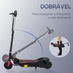 Trotinete Elétrico Dobrável para Crianças de 7 - 14 anos Suporta até 50kg com Altura Ajustável 75x36x82 - 93cm Preto