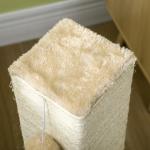 Poste Arranhador para Gatos 79 cm Arranhador para Gatos com Bola Suspensa e Poste de Juta 59,5x39x79 cm Creme e Bege